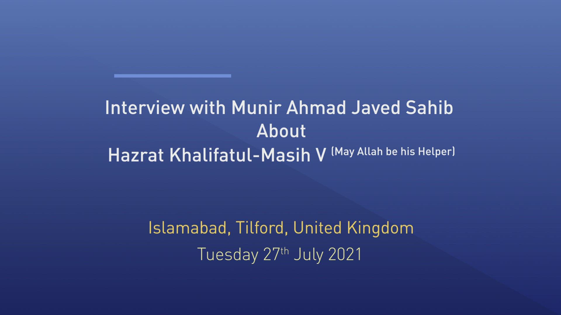 An Interview With Munir Javed