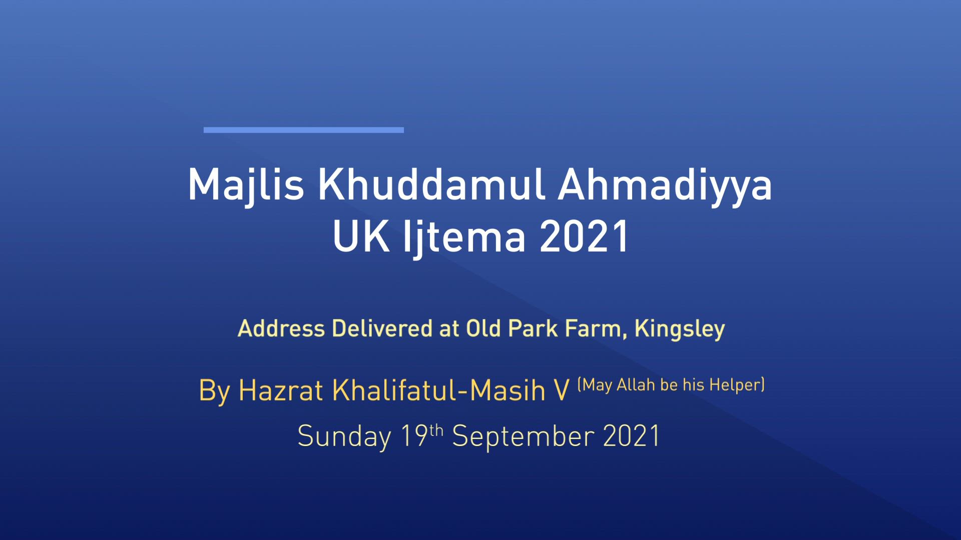 Address At Khuddam Ijtema UK