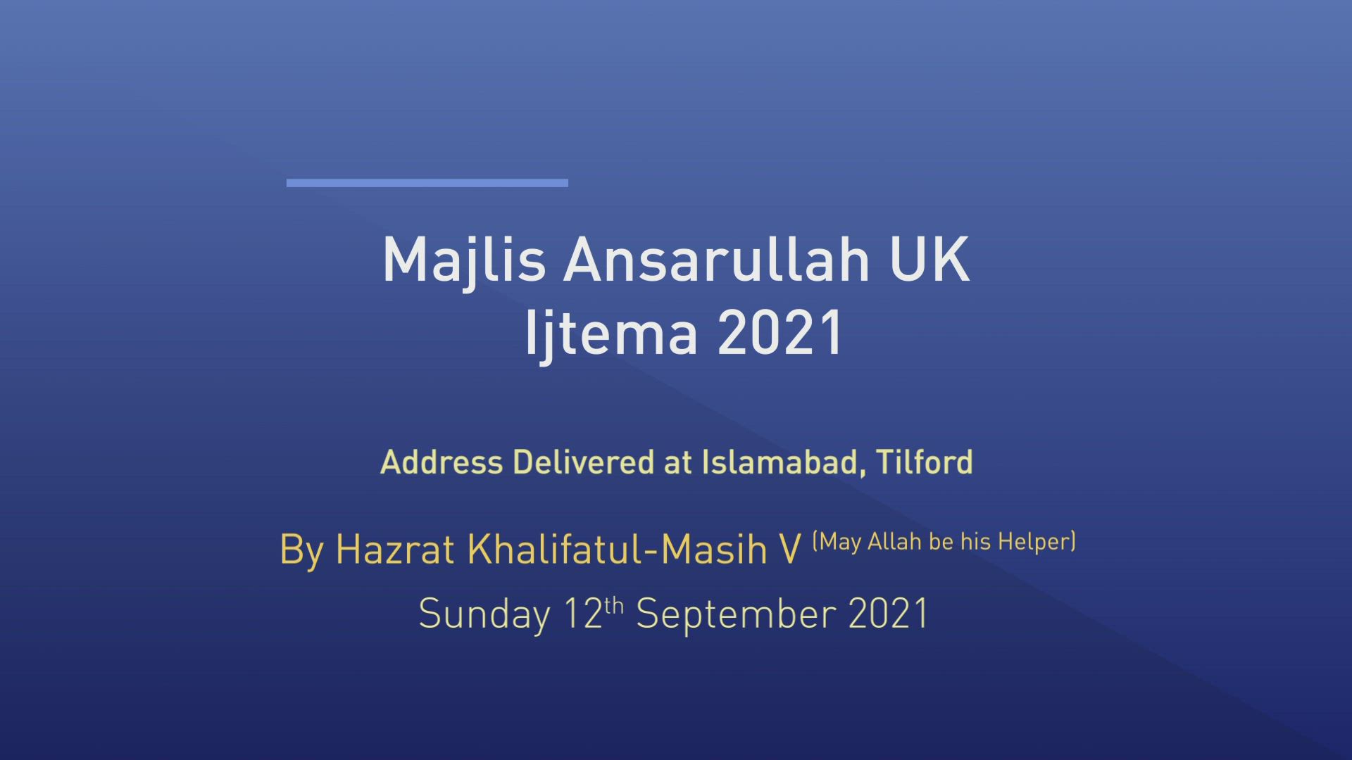 Address At Ansar Ijtema UK