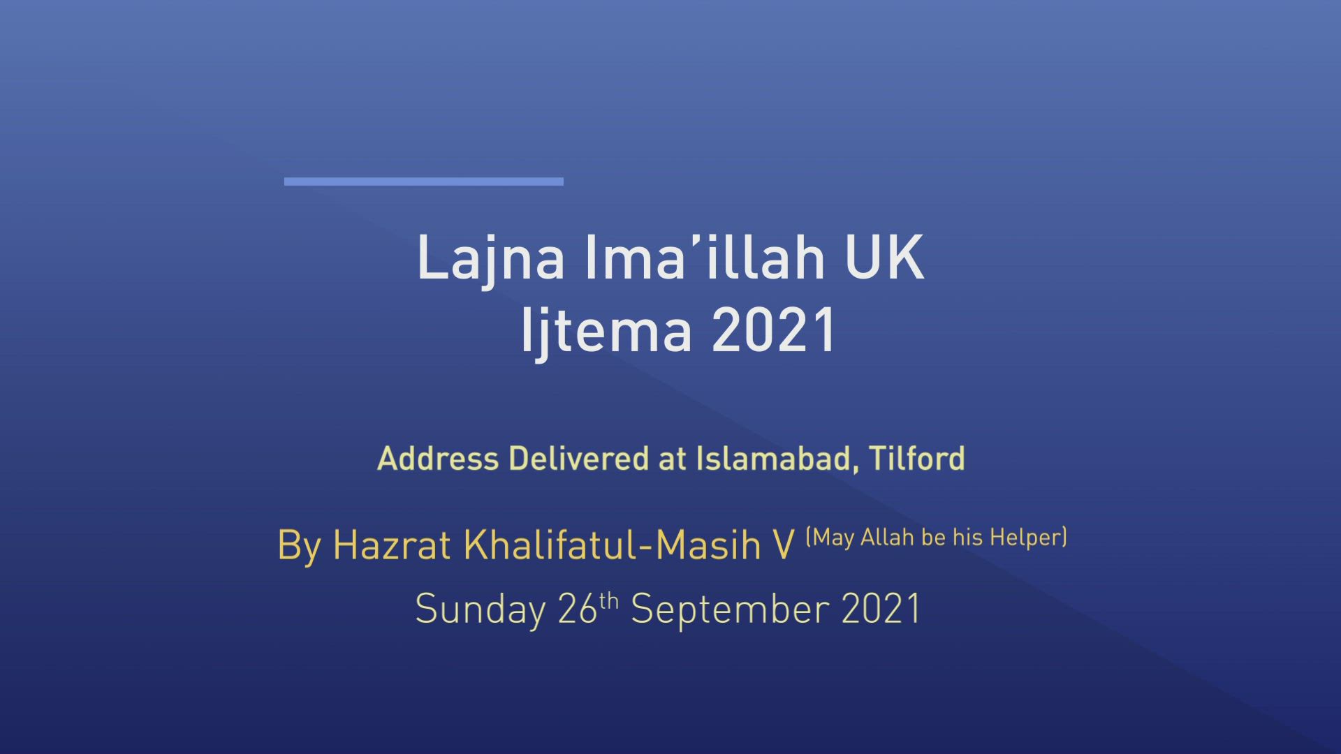 Address At Lajna Ijtema UK