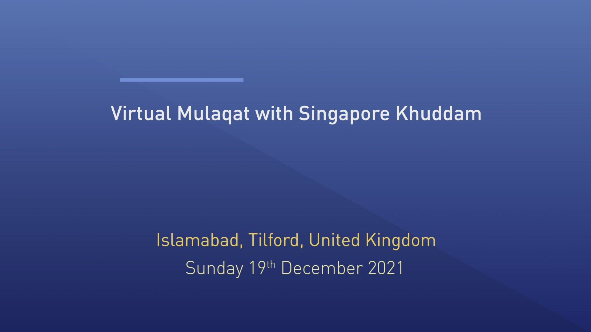 Huzoor's Mulaqat With Khuddam