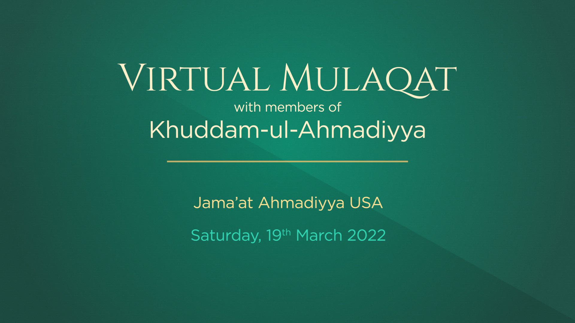Huzoor's Mulaqat With Khuddam