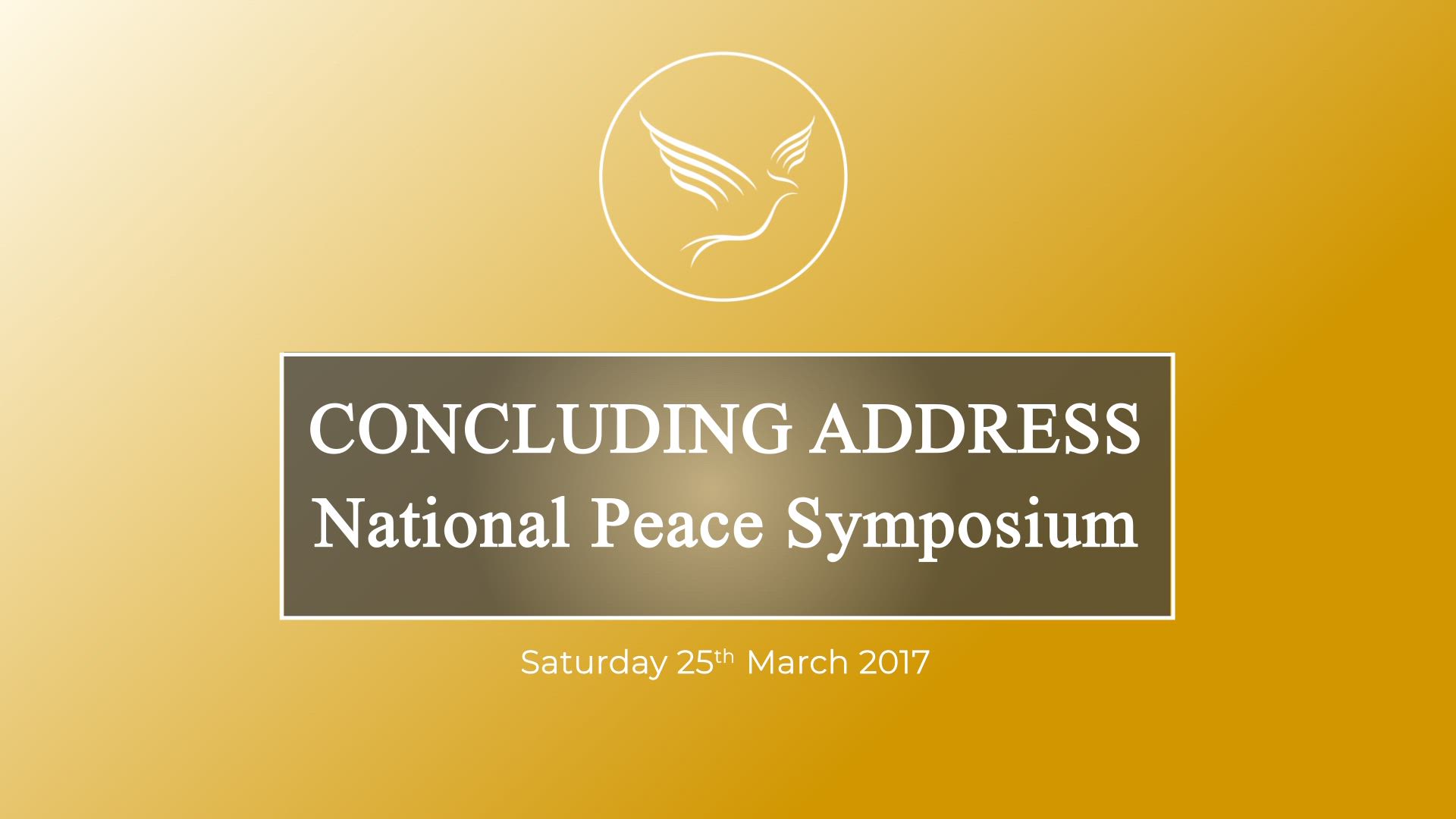 Peace Symposium 2017