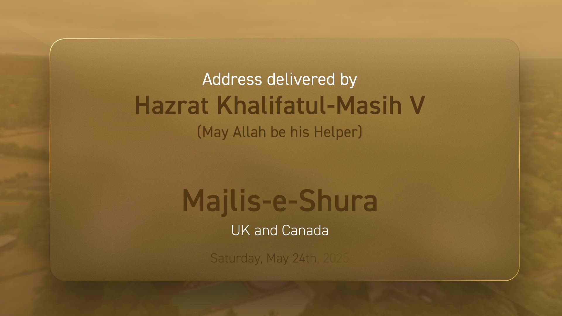 Huzoor's Address At Majlis-e-Shura