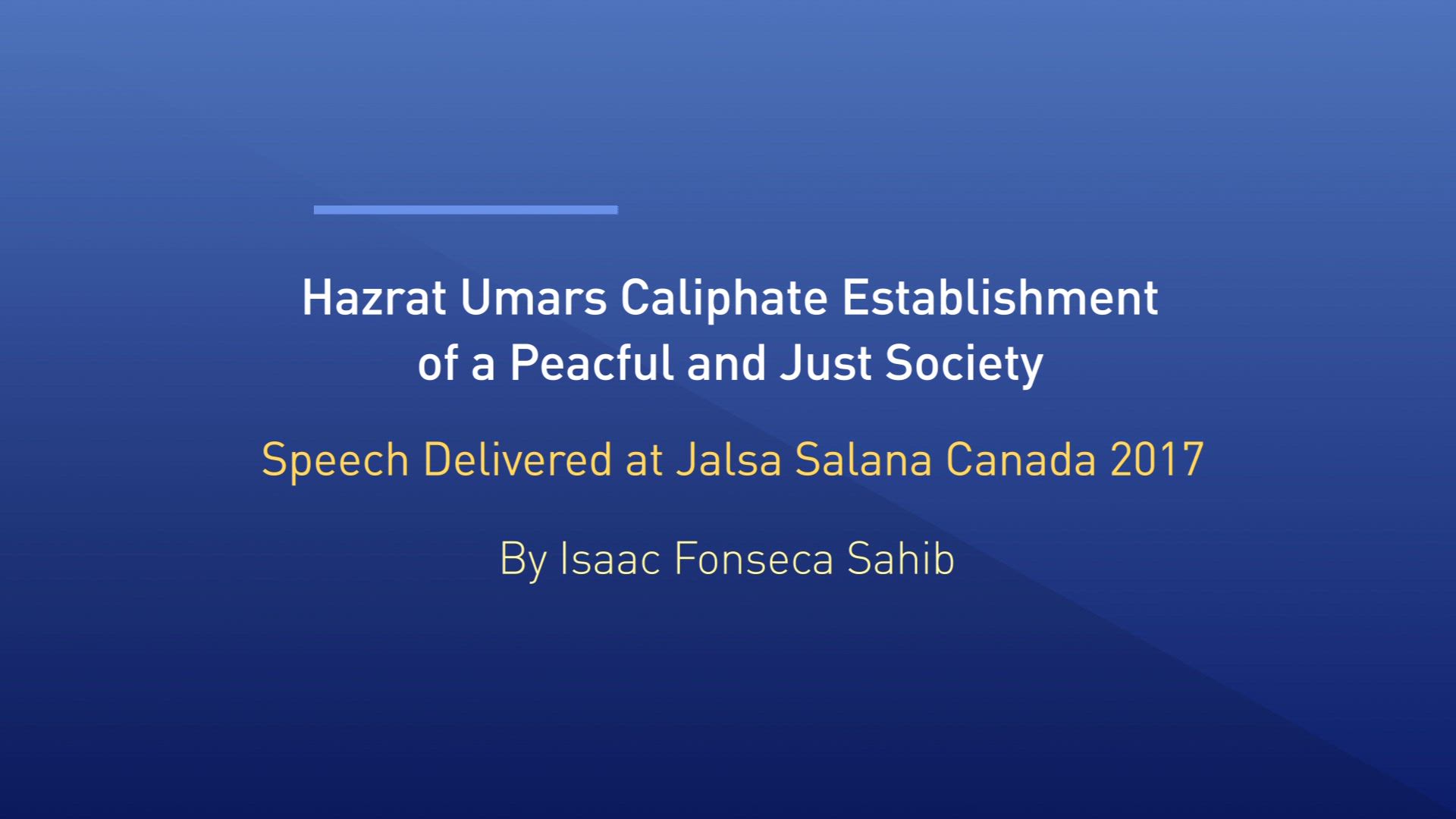 The Khilafat Of Hazrat Umar