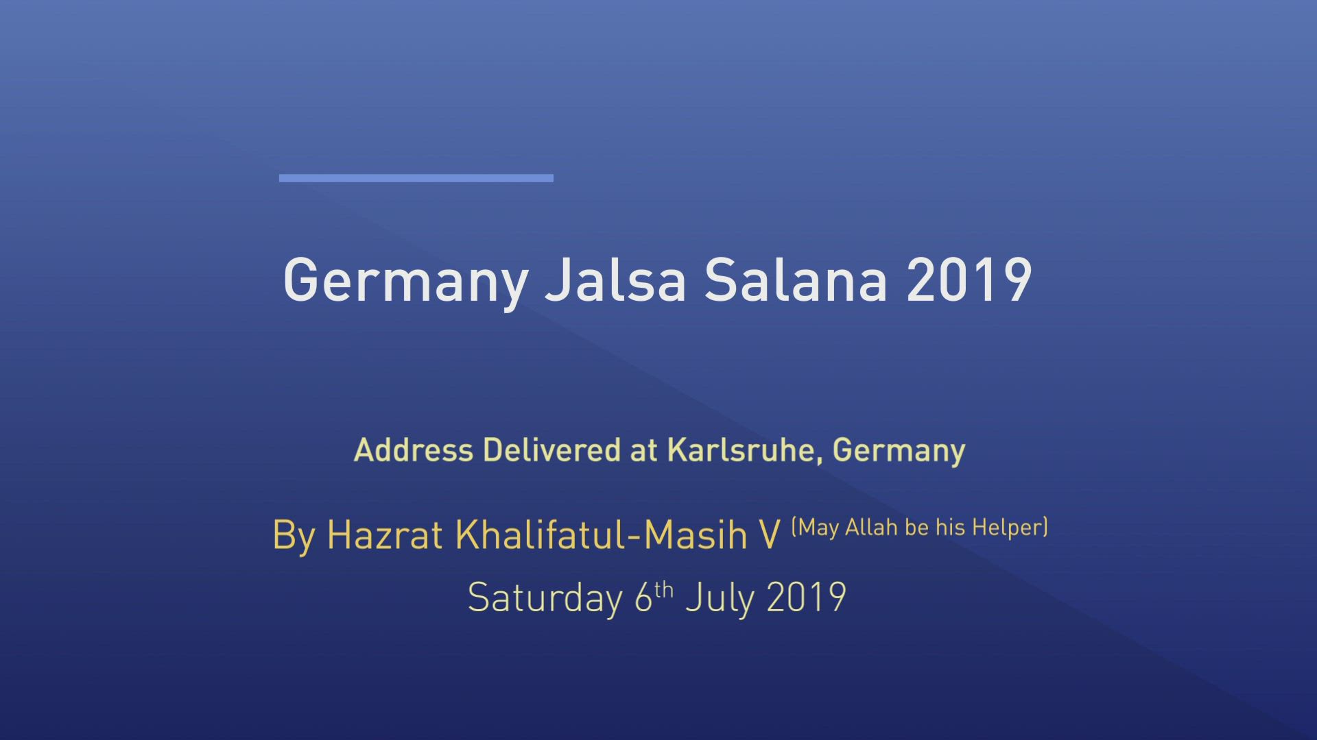 Huzoor's Address To German Guests
