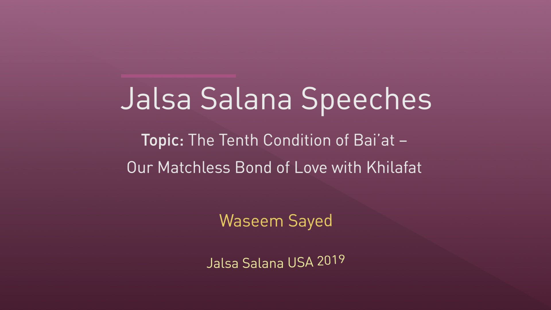 Jalsa Salana Speeches