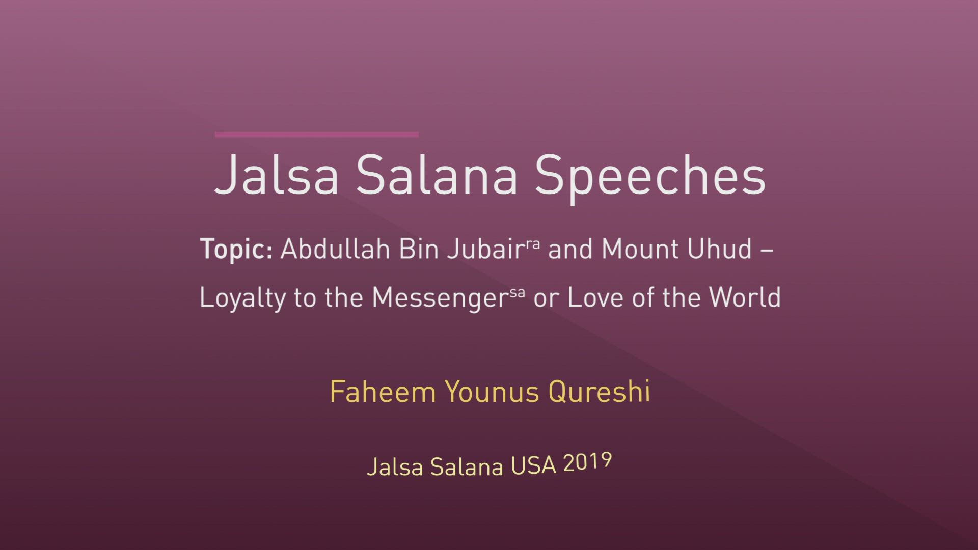 Jalsa Salana Speeches