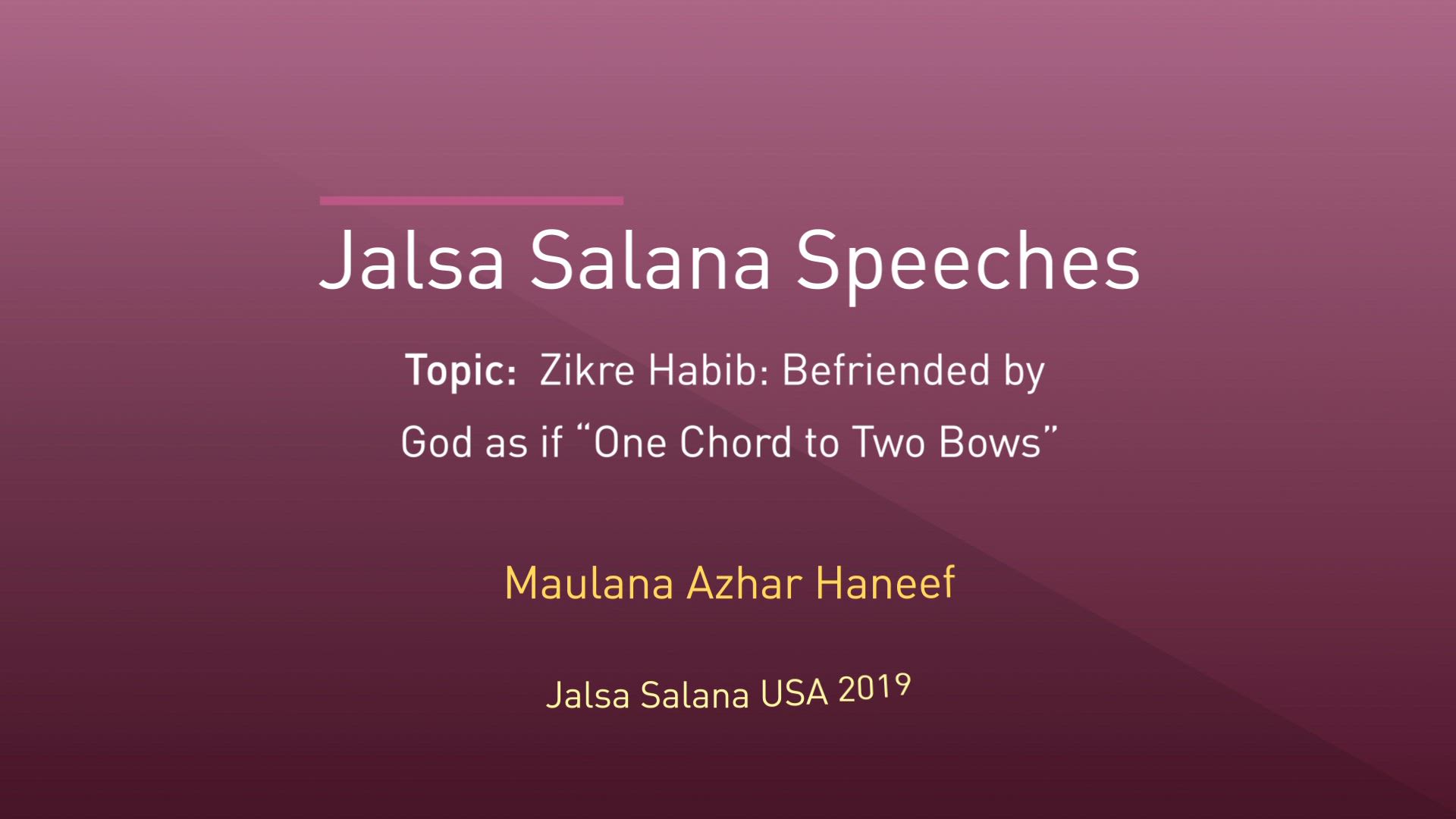 Jalsa Salana Speeches